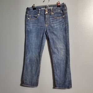 American Eagle Artist Crop Stretch Womens Jeans Size 6 Dark Wash
